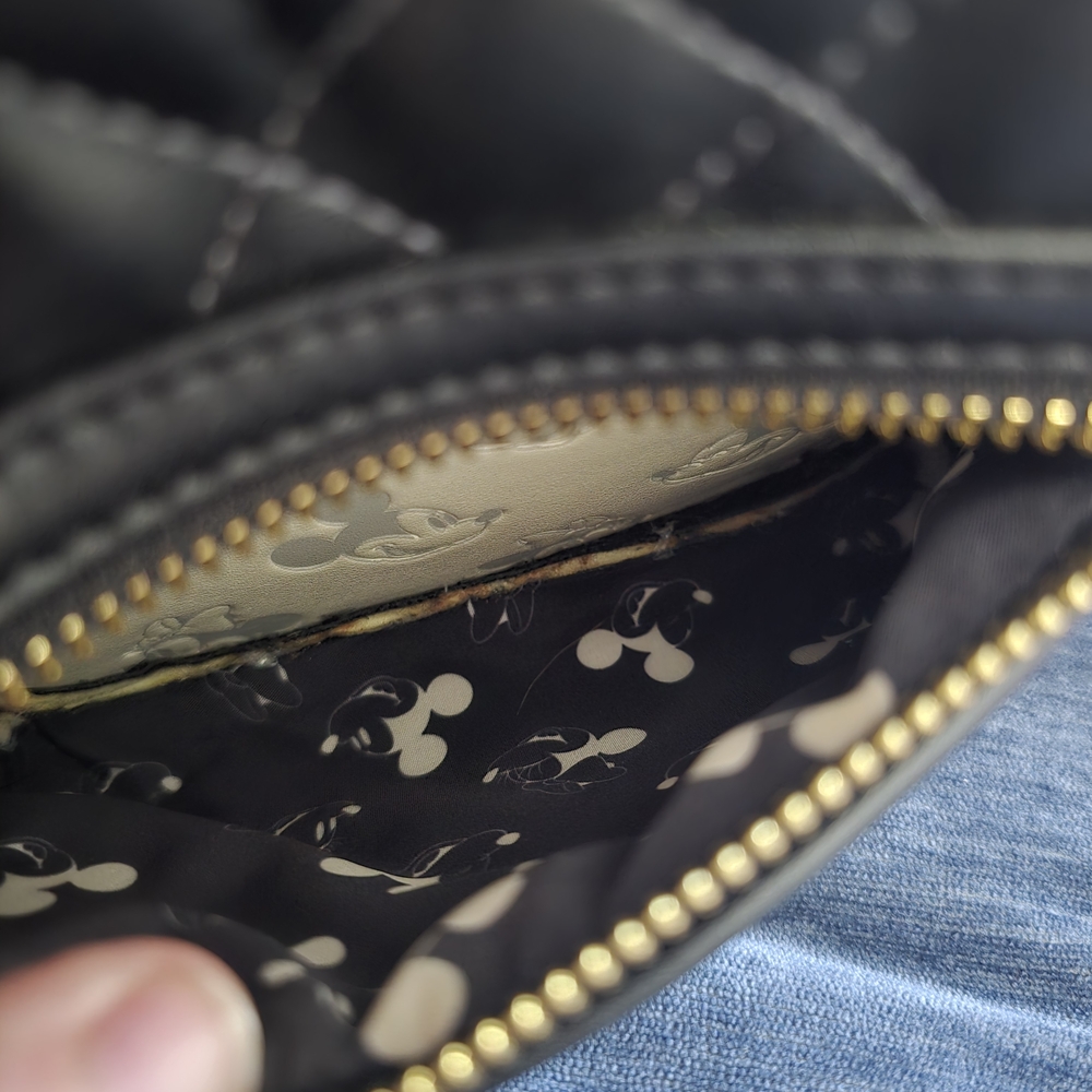 Loungefly Disney Cream and Black Quilted Backpack - Picture 7 of 8